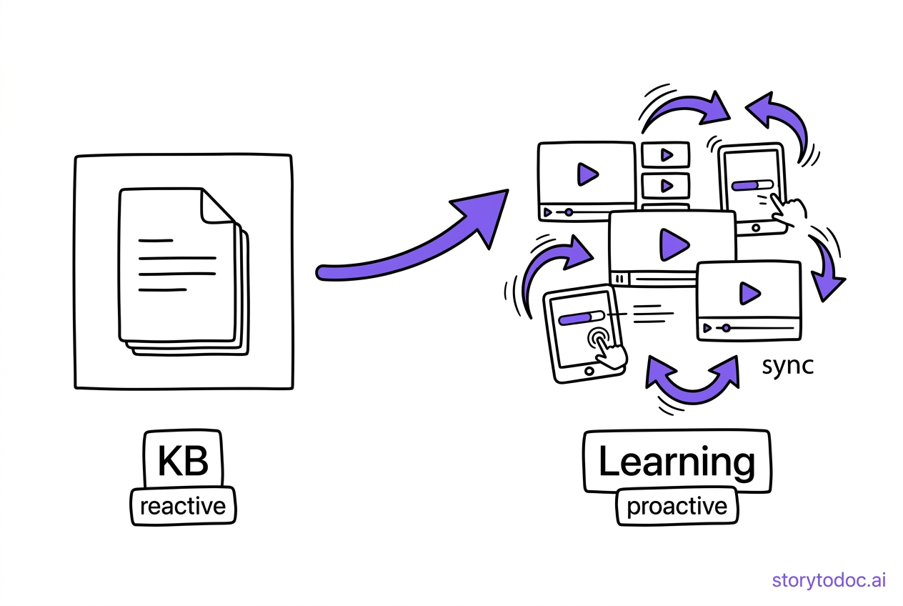 Knowledge base evolving into a proactive learning engine for SaaS users